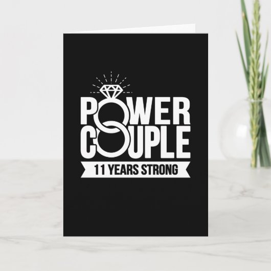 11 jaar sterk machtspaar Schattige 11e Jubileum Kaart (Voorkant)