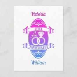 11 jaar traditioneel Staal 11e trouwdag Briefkaart