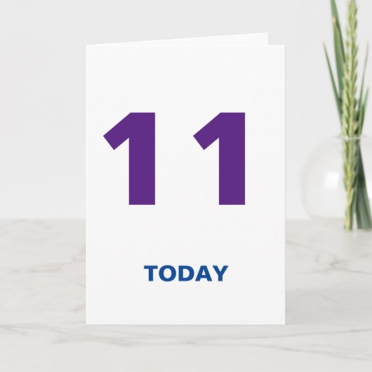 11 jaar van Oude vandaag Verjaardag 11 Kaart (Voorkant)