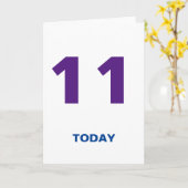 11 jaar van Oude vandaag Verjaardag 11 Kaart (Gele Bloem)