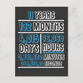11 jaar verjaardag Berekening Verjaardag Briefkaart (Voorkant)