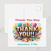 11 jan - Dankuwel Dag Briefkaart (Voorkant / Achterkant)