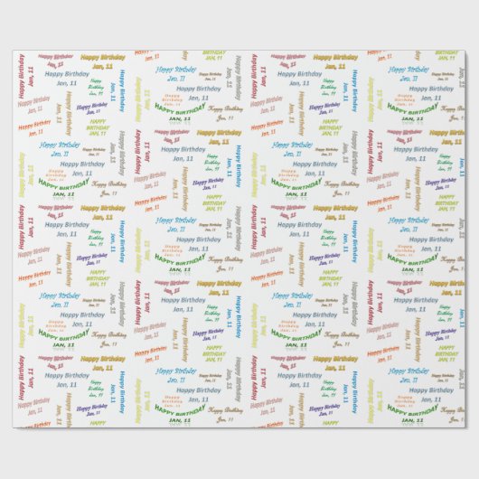 11 januari, cadeaupapier voor cadeautjes (Vlak)