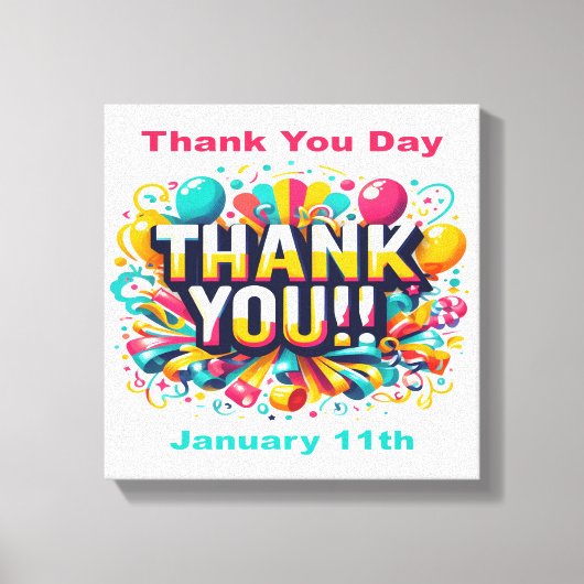 11 januari - Dank U Dag Canvas Afdruk (Voorkant)
