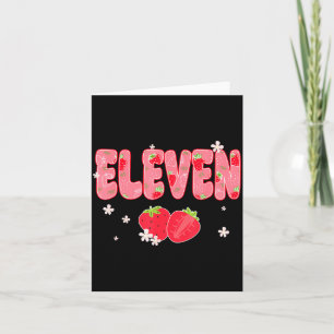 11 jarig meisje 11e verjaardag Zoete Aardbei Th Kaart