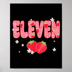 11-jarig meisje 11e verjaardag Zoete Aardbei Th Poster