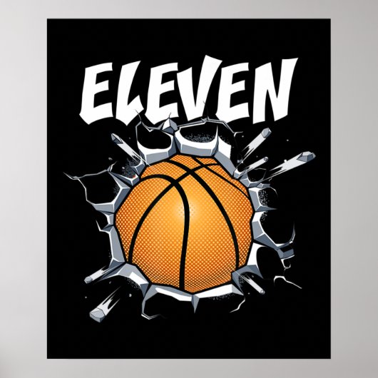11-jarige Basketball Birthday Party 11th Boy Poster (Voorkant)