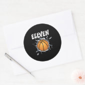 11-jarige Basketball Birthday Party 11th Boy Ronde Sticker (Envelop)