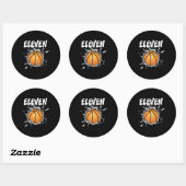 11-jarige Basketball Birthday Party 11th Boy Ronde Sticker (Vel)