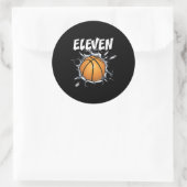 11-jarige Basketball Birthday Party 11th Boy Ronde Sticker (Tas)