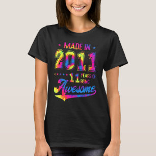 11-jarige geboren in 2011 Tie Dye 11e verjaardag A T-shirt