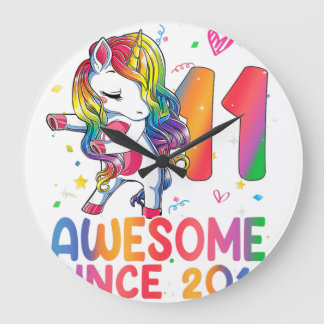 11-jarige Gifts Girls Tiener Dabbing Unicorn 11th Grote Klok
