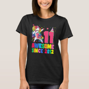 11-jarige Gifts Girls Tiener Dabbing Unicorn 11th T-shirt