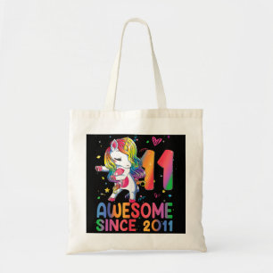 11-jarige Gifts Girls Tiener Dabbing Unicorn 11th Tote Bag