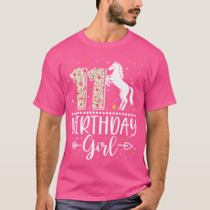 11-jarige paardenliefhebber 11e verjaardag meisje t-shirt