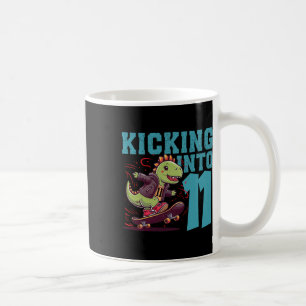 11-jarige skater Skateboarden T-rex Dinosaur Bi Koffiemok