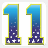 11-jarige ster vierkante sticker (Voorkant)