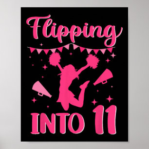 11-jarige verjaardag Cheerleading Meisje 11e Cheer Poster