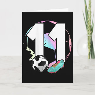 11-jarige verjaardag Meisje Voetbalspeler Voetbal  Kaart
