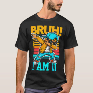 11-jarige verjaardagsjongen Dabbing Bruh Het is mi T-shirt