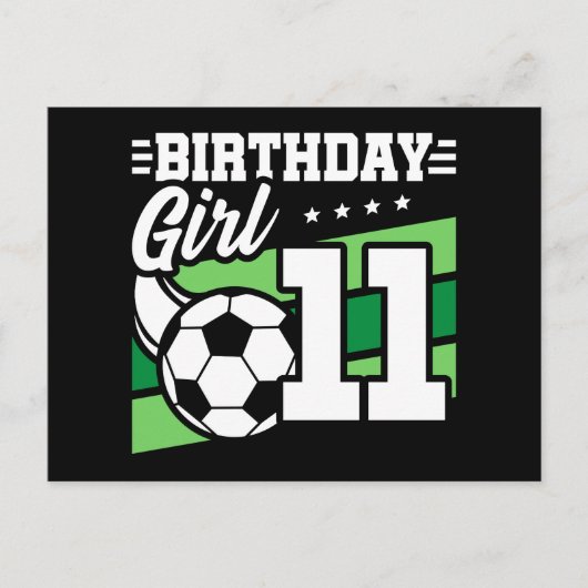 11-jarige Voetbal Elfde Verjaardag Meisje Briefkaart (Voorkant)