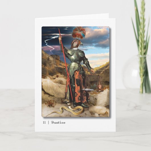 11 Justice Tarot Wenskaart Kaart (Voorkant)