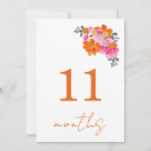 11 maanden oude roze en oranje baby mijlpaal kaart (Voorkant)