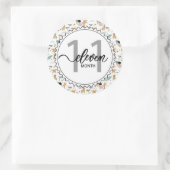 11-maands-Baby en ballonnen Ronde Sticker (Tas)