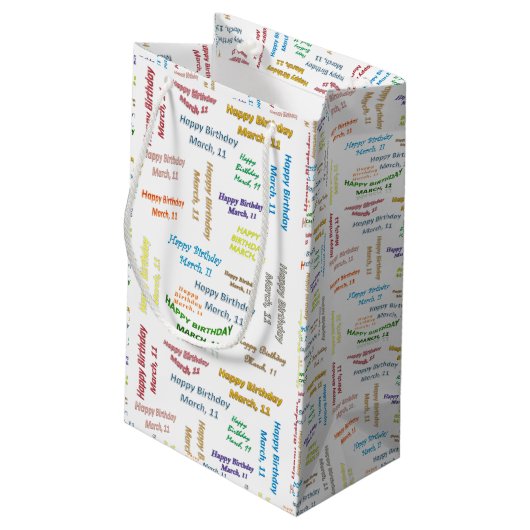 11 maart cadeautas van Birthday (Achterkant Gekanteld)