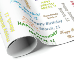 11 maart Gift Wrapping Paper Cadeaupapier