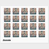 11 Maguire Abstracte blauwe vogels Vierkante Sticker (Vel)