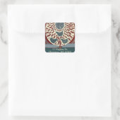 11 Maguire Abstracte blauwe vogels Vierkante Sticker (Tas)