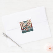 11 Maguire Abstracte blauwe vogels Vierkante Sticker (Envelop)