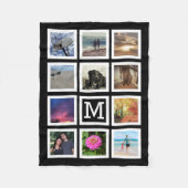 11 Monogram fotocollage Mosaic Square Lijst Fleece Deken (Voorkant)