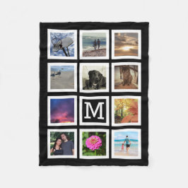 11 Monogram fotocollage Mosaic Square Lijst Fleece Deken
