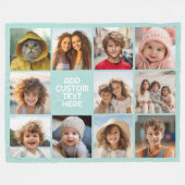 11 Naam industriële fotoraster - aqua Fleece Deken (Voorkant (Horizontaal))