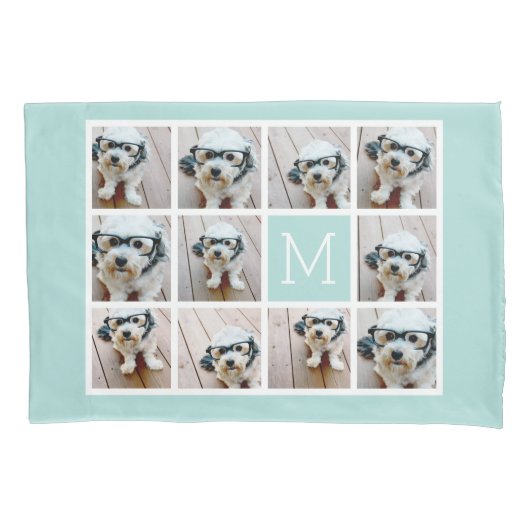 11 Naam industriële fotoraster - aqua Kussensloop (Voorkant)