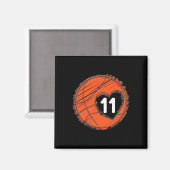 #11 Nummer 11 in het hart - Bysketbyll speler Scha Magneet (Voorkant / Achterkant)