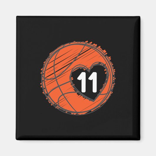#11 Nummer 11 in het hart - Bysketbyll speler Scha Magneet (Voorkant)