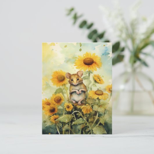 11 of 17 Zonnebloementuin Miceville Briefkaart (Staand voorkant)