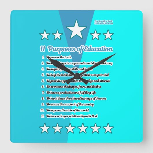 11 Onderwijsdoeleinden Vierkante Klok (Voorkant)