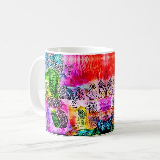 11 OZ—ABSTRACTE KUNST KOFFIEMOK (Voorkant links)