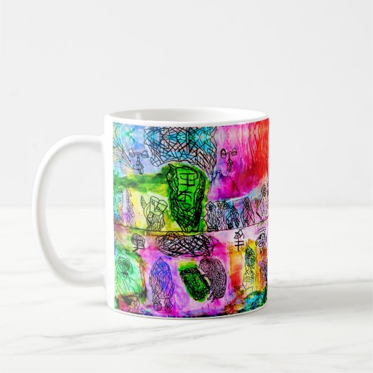 11 OZ—ABSTRACTE KUNST KOFFIEMOK (Links)