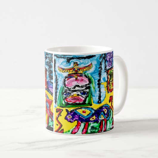 11 OZ—ABSTRACTE PAARSE BUFFEL KOFFIEMOK (Voorkant rechts)