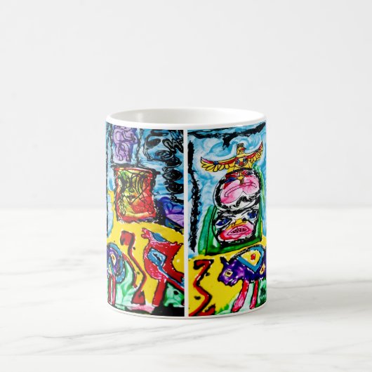 11 OZ—ABSTRACTE PAARSE BUFFEL KOFFIEMOK (Center)