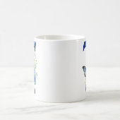 11 oz Bloemend blauw Monogram koffiemok (Center)