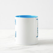 11 oz Bloemend blauw Monogram koffiemok Mok (Midden)