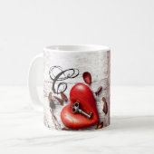 11 Oz. Coffee Mok Country Wood Key naar mijn harts (Voorkant links)