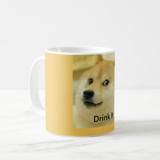 11 oz. Doge Meme Coffee Cup Koffiemok (Voorkant links)