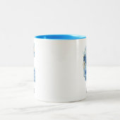 11 oz Floral Blue Monogrammed Coffee Mok (Center)